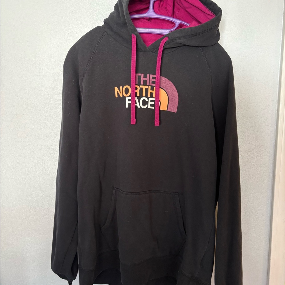 The North Face Black Hoodie with Purple Details